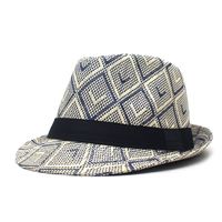 Men's Retro Ethnic Style Lingge Straps Crimping Fedora Hat main image 5