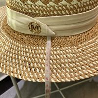 Unisex Retro Simple Style British Style Color Block Wide Eaves Straw Hat main image 5