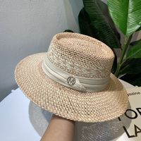 Unisex Retro Simple Style British Style Color Block Wide Eaves Straw Hat sku image 11