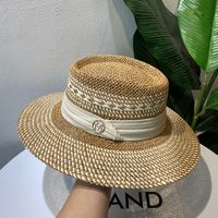 Unisex Retro Simple Style British Style Color Block Wide Eaves Straw Hat sku image 12