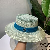 Unisex Retro Simple Style British Style Color Block Wide Eaves Straw Hat sku image 10