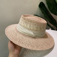 Unisex Retro Simple Style British Style Color Block Wide Eaves Straw Hat sku image 2