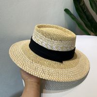 Unisex Retro Simple Style British Style Color Block Wide Eaves Straw Hat sku image 6