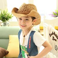 Children Unisex Adults Vacation Solid Color Crimping Straw Hat main image 2