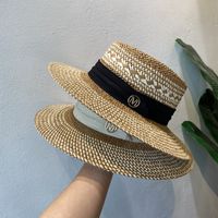 Unisex Retro Simple Style British Style Color Block Wide Eaves Straw Hat main image 2
