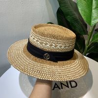 Unisex Retro Simple Style British Style Color Block Wide Eaves Straw Hat sku image 13