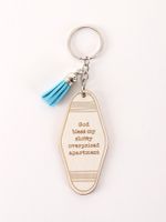 Simple Style Letter Wood Unisex Bag Pendant Keychain sku image 2
