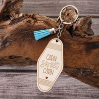 Simple Style Letter Wood Unisex Bag Pendant Keychain main image 3