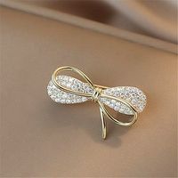 Elegant Simple Style Bow Knot Copper Inlay Zircon Women's Brooches main image 1
