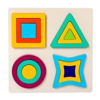 Puzzles Toddler(3-6years) Triangle Round Wood Toys sku image 1