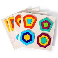 Puzzles Toddler(3-6years) Triangle Round Wood Toys main image 4