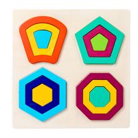 Puzzles Toddler(3-6years) Triangle Round Wood Toys sku image 3