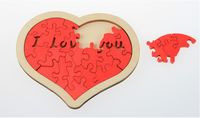 Puzzles Kids(7-16years) Toddler(3-6years) Valentine's Day Heart Shape Wood Toys sku image 1