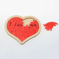 Puzzles Kids(7-16years) Toddler(3-6years) Valentine's Day Heart Shape Wood Toys main image 4