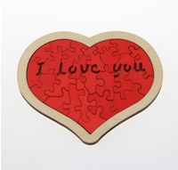 Puzzles Kids(7-16years) Toddler(3-6years) Valentine's Day Heart Shape Wood Toys main image 1