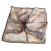 Women's Elegant Basic Color Block Silk Printing Silk Scarf main image 3