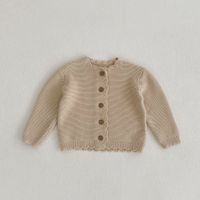 Basic Solid Color Cotton Girls Outerwear sku image 6