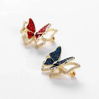 Korean Style Butterfly Copper Inlay Zircon Women's Brooches main image 2