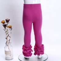 Elegant Cute Solid Color Flower Cotton Pants & Leggings main image 3