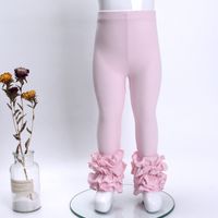Elegant Cute Solid Color Flower Cotton Pants & Leggings main image 2