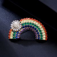 Streetwear Rainbow Copper Inlay Zircon Women's Brooches main image 3