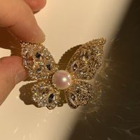 Lady Butterfly Copper Plating Inlay Zircon Women's Brooches main image 2