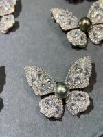 Lady Butterfly Copper Plating Inlay Zircon Women's Brooches sku image 3