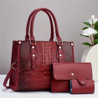 Women's Large Pu Leather Solid Color Classic Style Square Zipper Handbag sku image 8