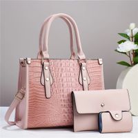 Women's Large Pu Leather Solid Color Classic Style Square Zipper Handbag sku image 2
