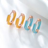 Wholesale Jewelry Xuping Simple Style Geometric Copper Alloy 18k Gold Plated Enamel Plating Earrings main image 1