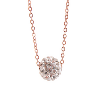 Acero Titanio Chapados en oro de 18k Estilo Simple Embutido Bola Diamantes De Imitación Collar Colgante sku image 1