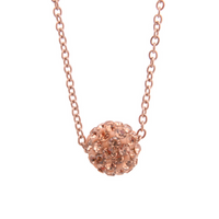 Acero Titanio Chapados en oro de 18k Estilo Simple Embutido Bola Diamantes De Imitación Collar Colgante main image 4