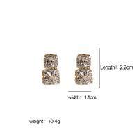 1 Pair Simple Style Solid Color Inlay Alloy Zircon Drop Earrings main image 2