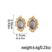 1 Pair Retro Solid Color Plating Inlay Copper Shell 18k Gold Plated Ear Studs main image 2