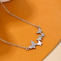 Elegant Simple Style Butterfly Stainless Steel Copper Inlay Zircon Pendant Necklace main image 1