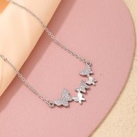Elegant Simple Style Butterfly Stainless Steel Copper Inlay Zircon Pendant Necklace main image 3