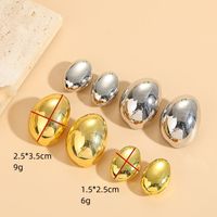 1 Pair Classic Style Solid Color Asymmetrical Plating Copper 14k Gold Plated Ear Studs main image 3