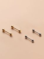 4 Pieces Simple Style Solid Color Stainless Steel Ear Studs main image 5