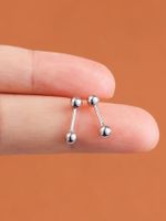 4 Pieces Simple Style Solid Color Stainless Steel Ear Studs main image 6