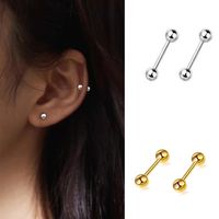 4 Pieces Simple Style Solid Color Stainless Steel Ear Studs sku image 1