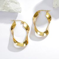 1 Pair Simple Style Solid Color Plating 304 Stainless Steel Earrings main image 3