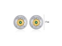1 Pair Retro Geometric Plating Inlay Sterling Silver Zircon 24k Gold Plated White Gold Plated Ear Studs main image 2