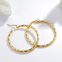 1 Pair Luxurious Solid Color Polishing Plating 304 Stainless Steel Hoop Earrings main image 3