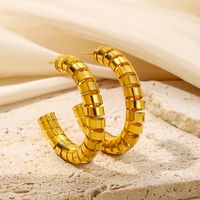 1 Pair Simple Style Solid Color Three-dimensional Copper Ear Studs main image 5