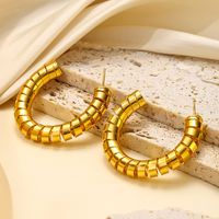 1 Pair Simple Style Solid Color Three-dimensional Copper Ear Studs main image 8