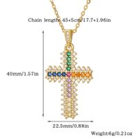 Simple Style Cross Copper Inlay Zircon Pendant Necklace main image 2