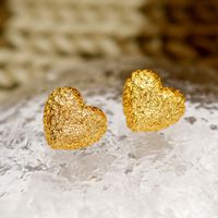 1 Pair Simple Style Heart Shape Copper 18K Gold Plated Ear Studs main image 6