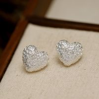 1 Pair Simple Style Heart Shape Copper 18K Gold Plated Ear Studs main image 3