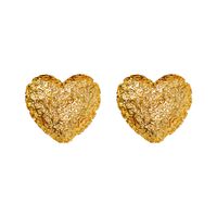 1 Pair Simple Style Heart Shape Copper 18K Gold Plated Ear Studs main image 5