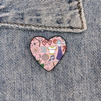 Cartoon Style Heart Shape Alloy Printing Women's Brooches main image 3